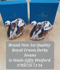 BRAND NEW Royal Crown Derby 1st Quality Old Imari SGB Pair of Swans