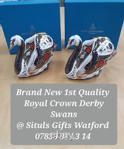 BRAND NEW Royal Crown Derby 1st Quality Old Imari SGB Pair of Swans