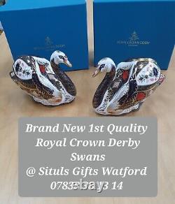 BRAND NEW Royal Crown Derby 1st Quality Old Imari SGB Pair of Swans