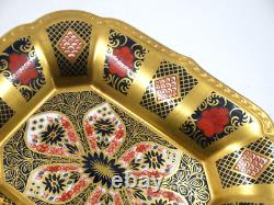 Beautiful Royal Crown Derby Old Imari Sgb Solid Gold Band Rectangular Tray Dish