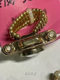 Betsey Johnson Royal Wedding Statement Bracelet & Stretch Ring Nwt! Rare