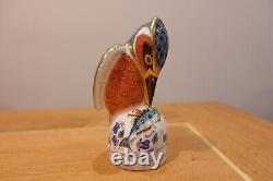 Boxed Royal Crown Derby Kingfisher With A Gold Stopper