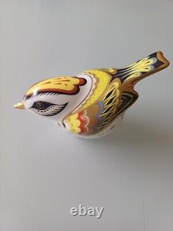 Brand New MMXVI Royal Crown Derby Goldfinch Paperweight with Gold Stopper