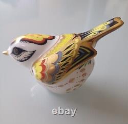 Brand New MMXVI Royal Crown Derby Goldfinch Paperweight with Gold Stopper