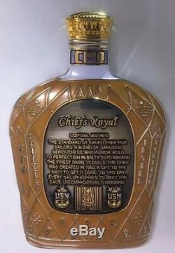 CROWN ROYAL LIQUOR BOTTLE SHAPED COLLECTOR MILITARY SPECIAL EDITION COIN With BAG