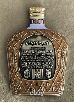 CROWN ROYAL LIQUOR BOTTLE SHAPED COLLECTOR MILITARY SPECIAL EDITION COIN With BAG