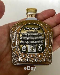 CROWN ROYAL LIQUOR BOTTLE SHAPED COLLECTOR MILITARY SPECIAL EDITION COIN With BAG