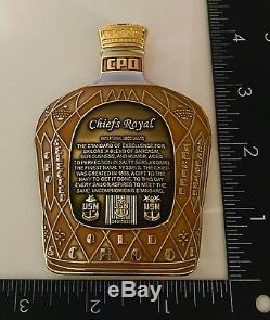 CROWN ROYAL LIQUOR BOTTLE SHAPED COLLECTOR MILITARY SPECIAL EDITION COIN With BAG