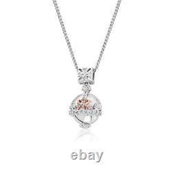 Clogau Welsh Silver & Rose Gold Royal Crown White Topaz Pendant £50 off New Rare