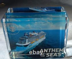 Crown & Anchor Royal Caribbean Anthem Of The Seas Crystal Block Paperweight