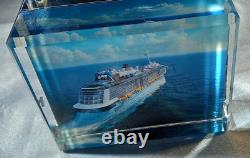Crown & Anchor Royal Caribbean Anthem Of The Seas Crystal Block Paperweight
