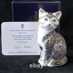 Crown Derby Majestic Cat Paperweight Numbered Ltd Edition With Rcd Box And Cert