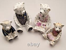 Crown Derby Set 4 Royal Bears William Catherine George Charlotte RARE Ltd Ed 250