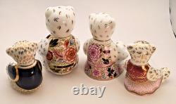 Crown Derby Set 4 Royal Bears William Catherine George Charlotte RARE Ltd Ed 250