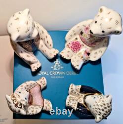 Crown Derby Set 4 Royal Bears William Catherine George Charlotte RARE Ltd Ed 250