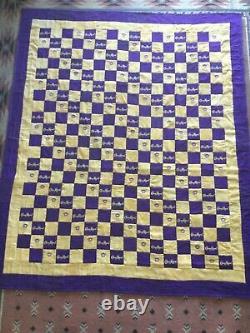 Crown Royal Purple And Gold Quilt Made From More Than 160 Bags