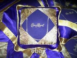 Crown Royal Purple Quilt, King or Queen size, 108 x 97 Down, 3 Pillows with satin