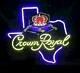 Crown Royal Whiskey Texas 17x14 Neon Sign Light Beer Bar With Dimmer