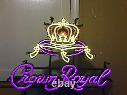 Crown Royal Whisky Led Bar Sign Man Cave Garage Decor Light New Whiskey