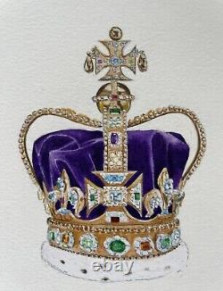 Crown Watercolour Painting Commemorating The Coronation Of King Charles III