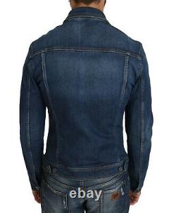 DOLCE & GABBANA Jeans Jacket Blue Denim Royal Crown Bee Logo s. EU46 / US36 / S