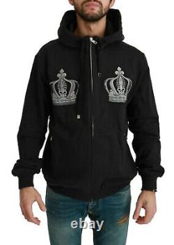 DOLCE & GABBANA Sweater Gray Hooded Royal Crown Cotton IT56 / US46 /XXL RRP $700