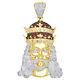 Diamond Royal Crown Jesus Pendant 10k Yellow Gold Round Created Ruby 0.90 Ct