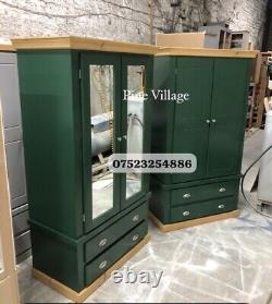 Dorchester Crown! Exclusive New Royal Dark Green Mirror Wardrobe