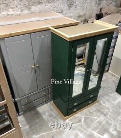 Dorchester Crown! Exclusive New Royal Dark Green Mirror Wardrobe