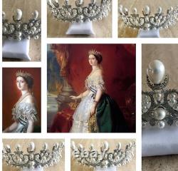 Empress Eugenie of France Pearl royal Tiara Crown style Emperor Napoleon tiara Empress Eugenie of France Pearl royal Tiara Crown style Emperor Napoleon tiara