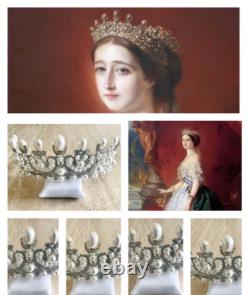 Empress Eugenie of France Pearl royal Tiara Crown style Emperor Napoleon tiara Empress Eugenie of France Pearl royal Tiara Crown style Emperor Napoleon tiara