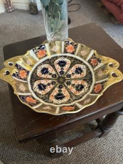First Quality Royal Crown Derby Imari 1128 Gold Fluted Sweet Duchess Open Bowl