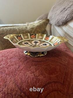 First Quality Royal Crown Derby Imari 1128 Gold Fluted Sweet Duchess Open Bowl