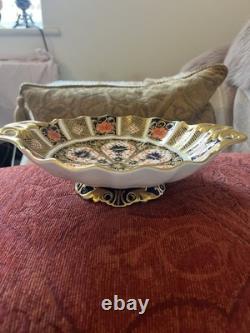 First Quality Royal Crown Derby Imari 1128 Gold Fluted Sweet Duchess Open Bowl