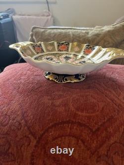 First Quality Royal Crown Derby Imari 1128 Gold Fluted Sweet Duchess Open Bowl