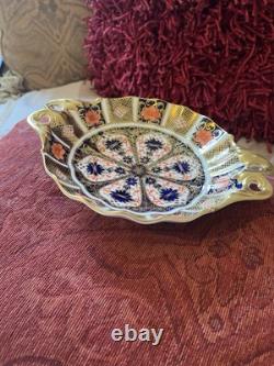 First Quality Royal Crown Derby Imari 1128 Gold Fluted Sweet Duchess Open Bowl
