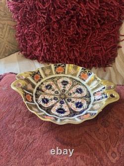 First Quality Royal Crown Derby Imari 1128 Gold Fluted Sweet Duchess Open Bowl