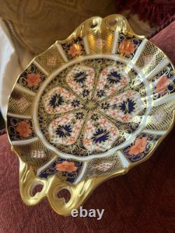 First Quality Royal Crown Derby Imari 1128 Gold Fluted Sweet Duchess Open Bowl