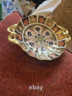 First Quality Royal Crown Derby Imari 1128 Gold Fluted Sweet Duchess Open Bowl