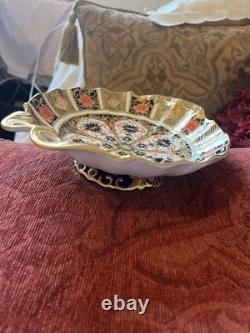 First Quality Royal Crown Derby Imari 1128 Gold Fluted Sweet Duchess Open Bowl