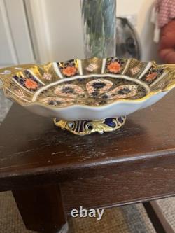 First Quality Royal Crown Derby Imari 1128 Gold Fluted Sweet Duchess Open Bowl