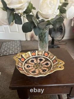 First Quality Royal Crown Derby Imari 1128 Gold Fluted Sweet Duchess Open Bowl