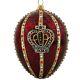 Glitterazzi Red Crown Jeweled Egg Polish Glass Christmas Tree Ornament Royal New