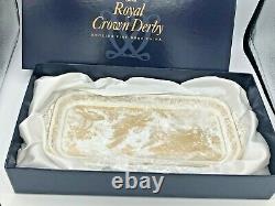 Gold Aves by Royal Crown Derby Rectangular Sandwich Tray, NEW