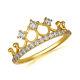 Gold Cz Wavy Royal Crown Ring