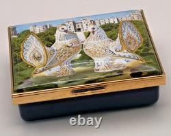 Halcyon Days Royal Crown Derby Queen Elizabeth Diamond Jubilee Doves Enamel Box