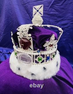 Handmade Imperial State Crown Replica 11 2000+ Gems Museum Quality