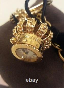 JUICY COUTURE Royal Crown Watch 18K-Gold-tone Chainlink Bracelet Band NWB