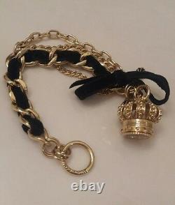 JUICY COUTURE Royal Crown Watch 18K-Gold-tone Chainlink Bracelet Band NWB