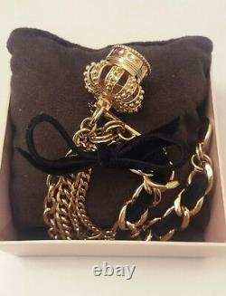 JUICY COUTURE Royal Crown Watch 18K-Gold-tone Chainlink Bracelet Band NWB